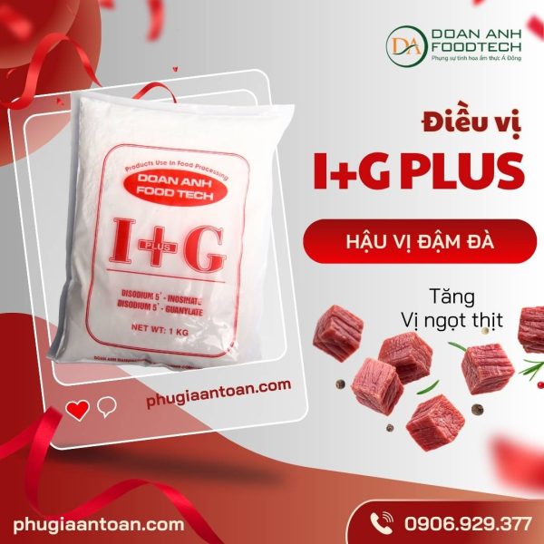 Chất điều vị cho thực phẩm i+g plus thay thế bột ngọt