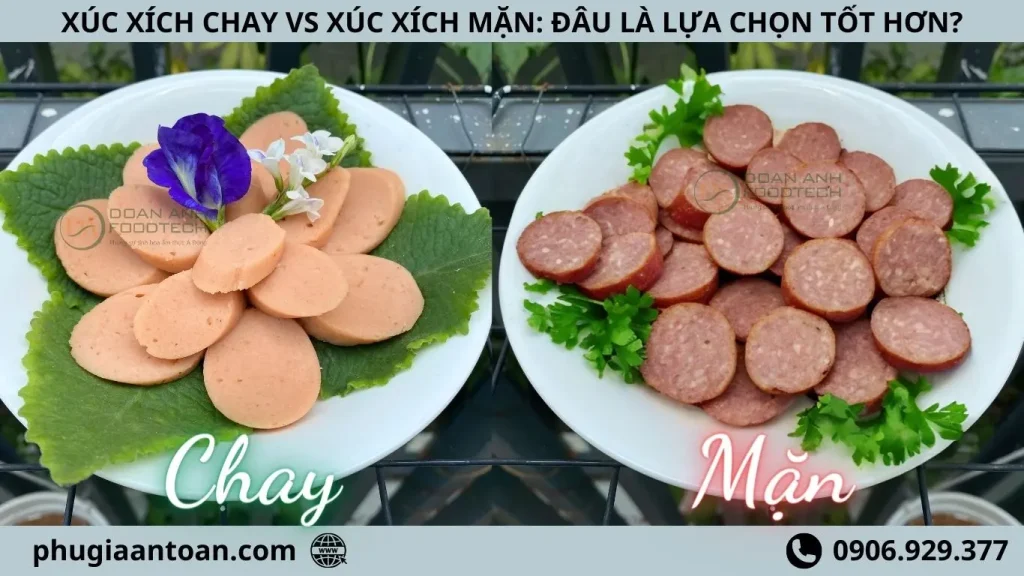 Xúc xích chay vs xúc xích mặn