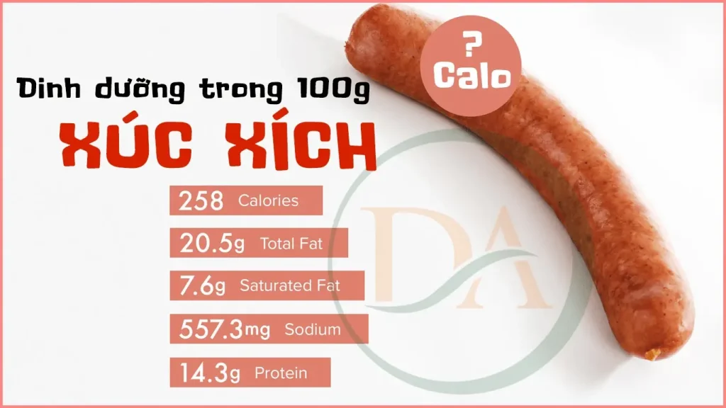 100g xúc xích chứa bao nhiêu calo