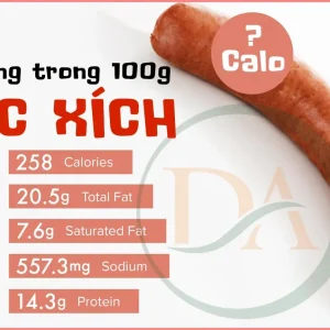 100g Xúc xích chứa bao nhiêu calo?