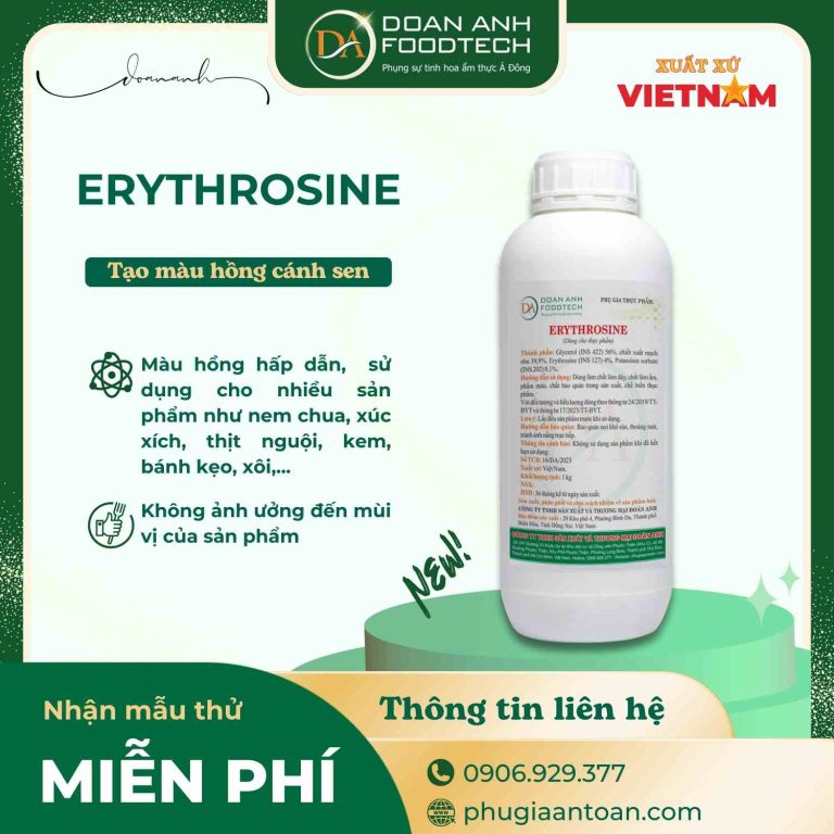 Erythrosine - Tạo màu hồng cánh sen